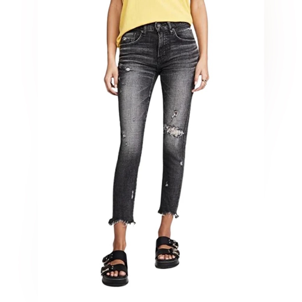 Moussy Vintage Glendele Black Mid Rise Cropped Ankle Jeans